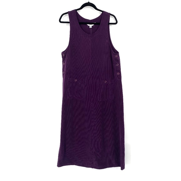 purple corduroy overall dress